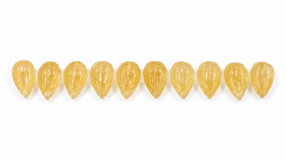 Yellow Aventurine Teardrop Briolette Beads 8x11mm