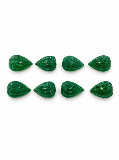 Green Strawberry Quartz Teardrop Briolette Beads 8x11mm