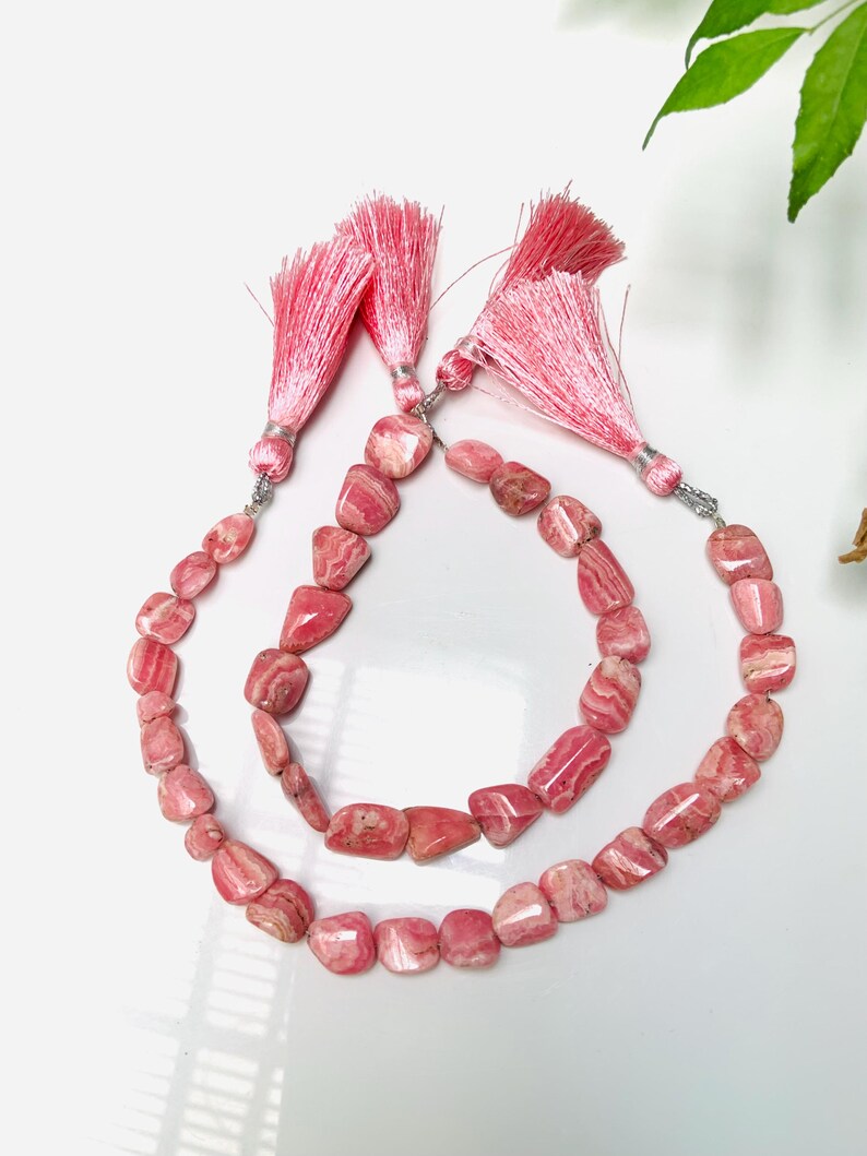 Natural Rhodochrosite Fancy Shape Nugget Briolette Strand 9 Inch
