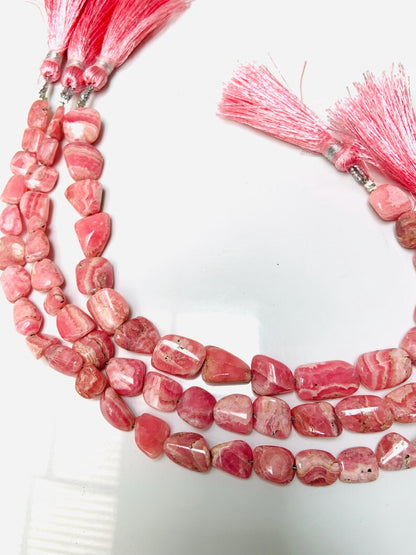 Natural Rhodochrosite Fancy Shape Nugget Briolette Strand 9 Inch