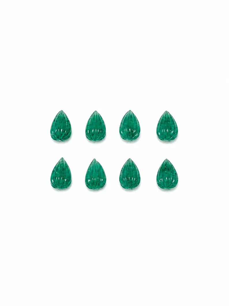 Green Strawberry Quartz Teardrop Briolette Beads 8x11mm