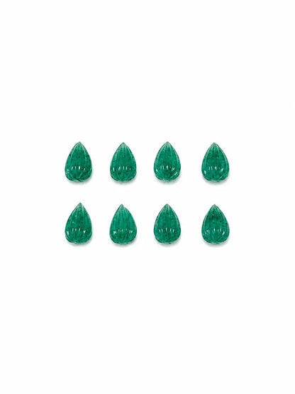 Green Strawberry Quartz Teardrop Briolette Beads 8x11mm