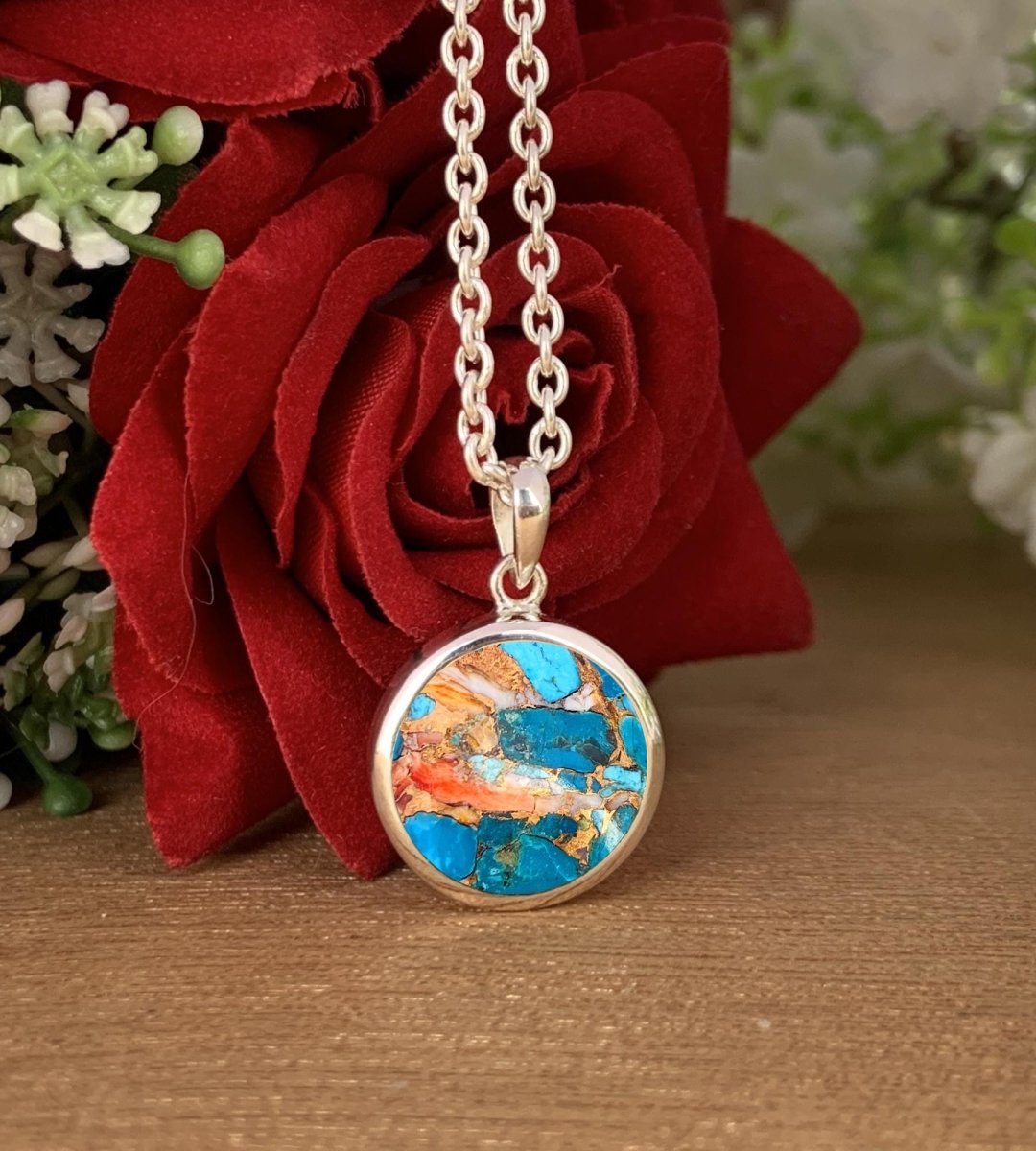 Kingsman Turquoise Pendant Necklace – Elegant Birthday Gift for Her - BeadsBoatInc
