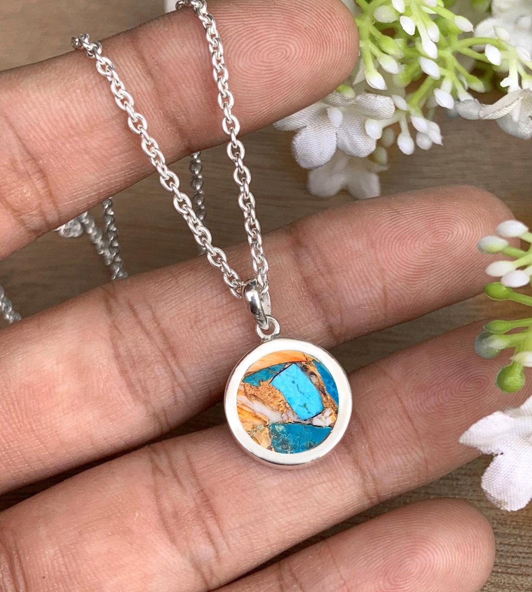 Kingsman Turquoise Pendant Necklace – Elegant Birthday Gift for Her - BeadsBoatInc