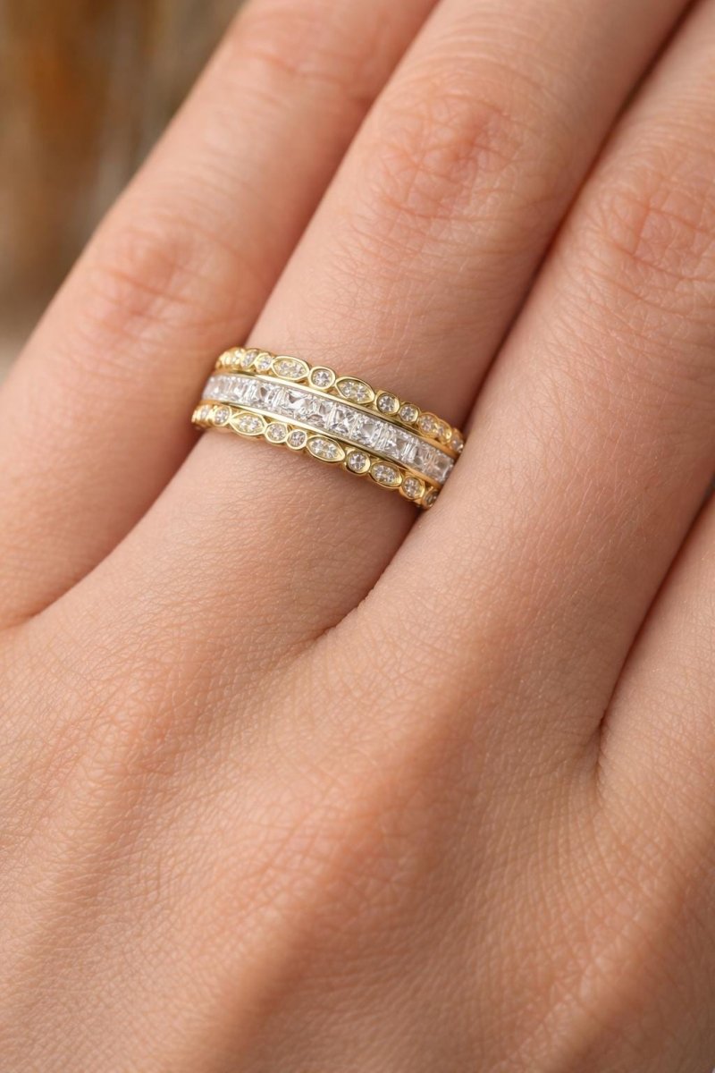 Moissanite Channel Set Baguette Ring in 925 Silver - BeadsBoatInc