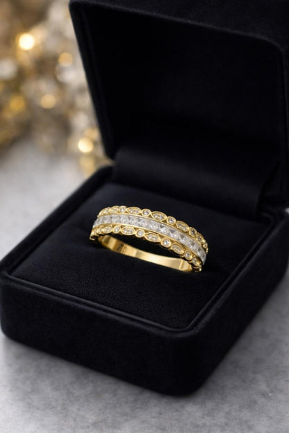 Moissanite Channel Set Baguette Ring in 925 Silver - BeadsBoatInc