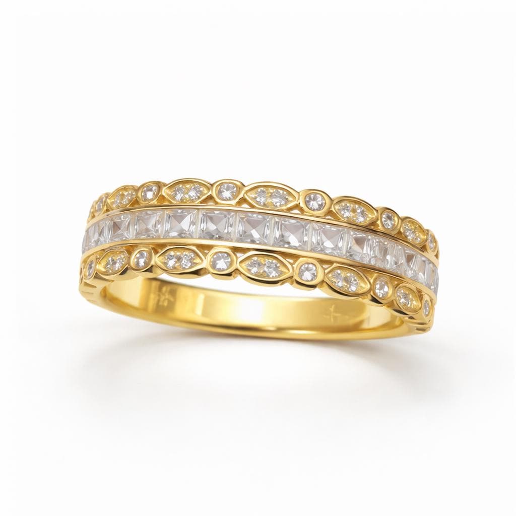 Moissanite Channel Set Baguette Ring in 925 Silver - BeadsBoatInc