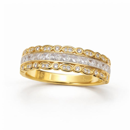 Moissanite Channel Set Baguette Ring in 925 Silver - BeadsBoatInc