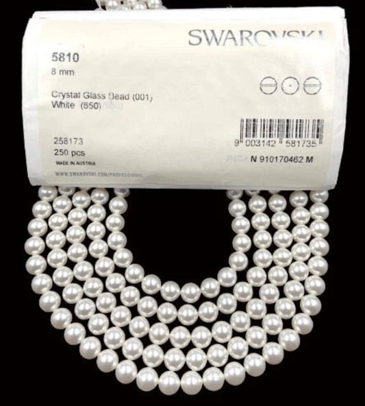 Natural crystal white (001 650) Swarovski pearl genuine Swarovski round beads for jewelry making 2mm 3mm 4mm 5mm 6mm 8mm 10mm 12mm - BeadsBoatInc