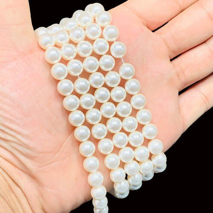 Natural crystal white (001 650) Swarovski pearl genuine Swarovski round beads for jewelry making 2mm 3mm 4mm 5mm 6mm 8mm 10mm 12mm - BeadsBoatInc