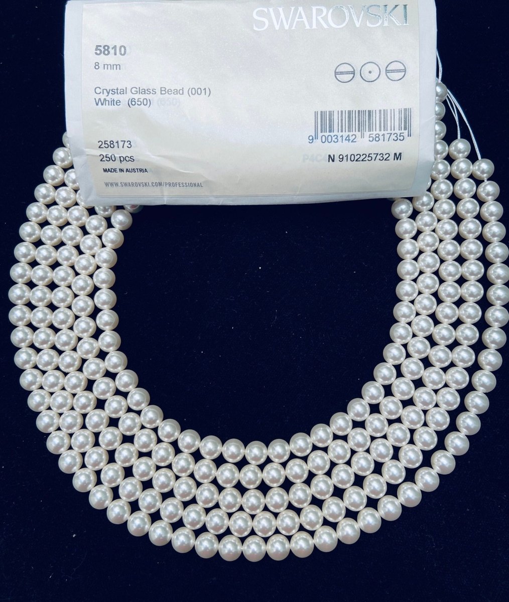 Natural Crystal White Swarovski Pearl Beads 2mm–12mm - BeadsBoatInc
