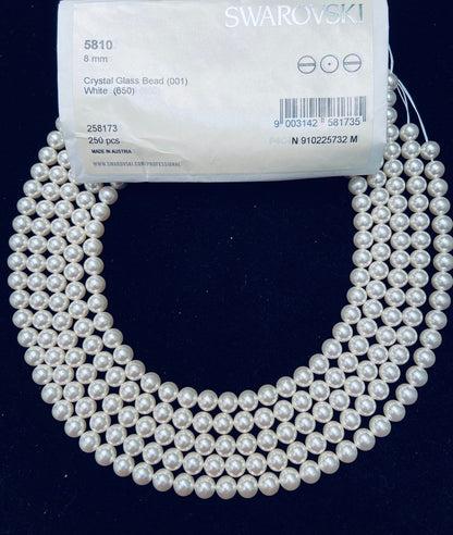 Natural Crystal White Swarovski Pearl Beads 2mm–12mm - BeadsBoatInc