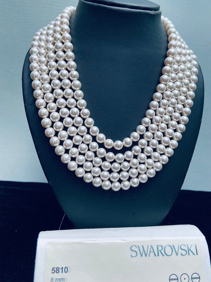 Natural Crystal White Swarovski Pearl Beads 2mm–12mm - BeadsBoatInc