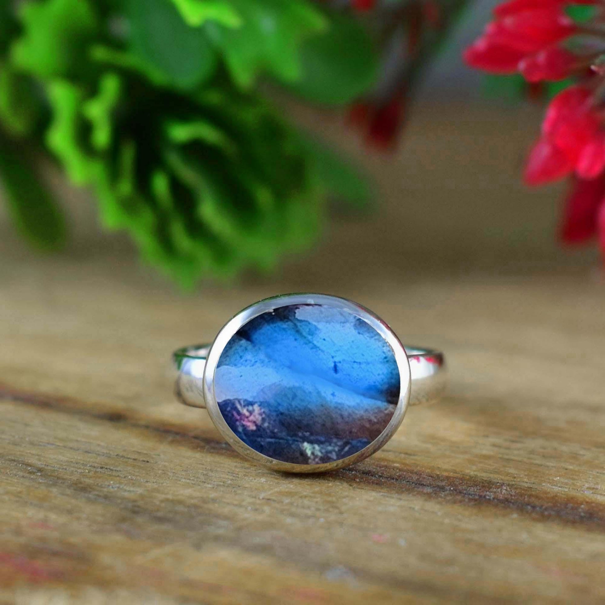 Natural Labradorite Dainty Ring | Silver & Gold Vermeil | Stacking Statement Ring - BeadsBoatInc