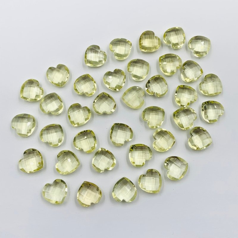 Natural Lemon Quartz Heart Beads | Faceted Moonstone Briolette - BeadsBoatInc