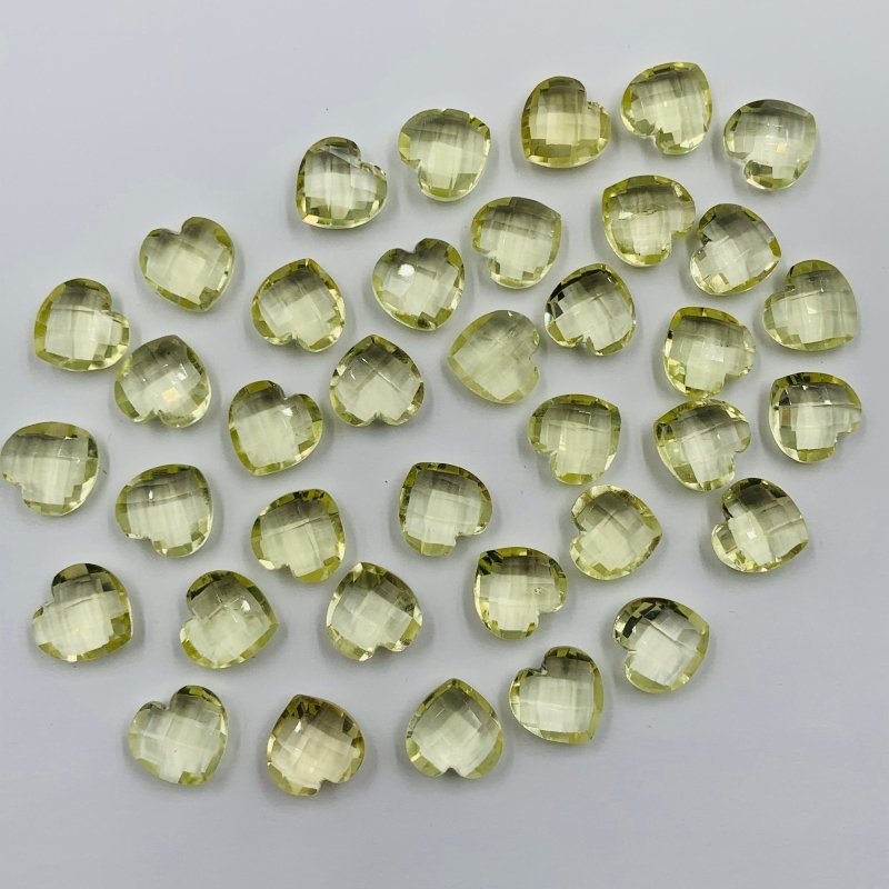 Natural Lemon Quartz Heart Beads | Faceted Moonstone Briolette - BeadsBoatInc