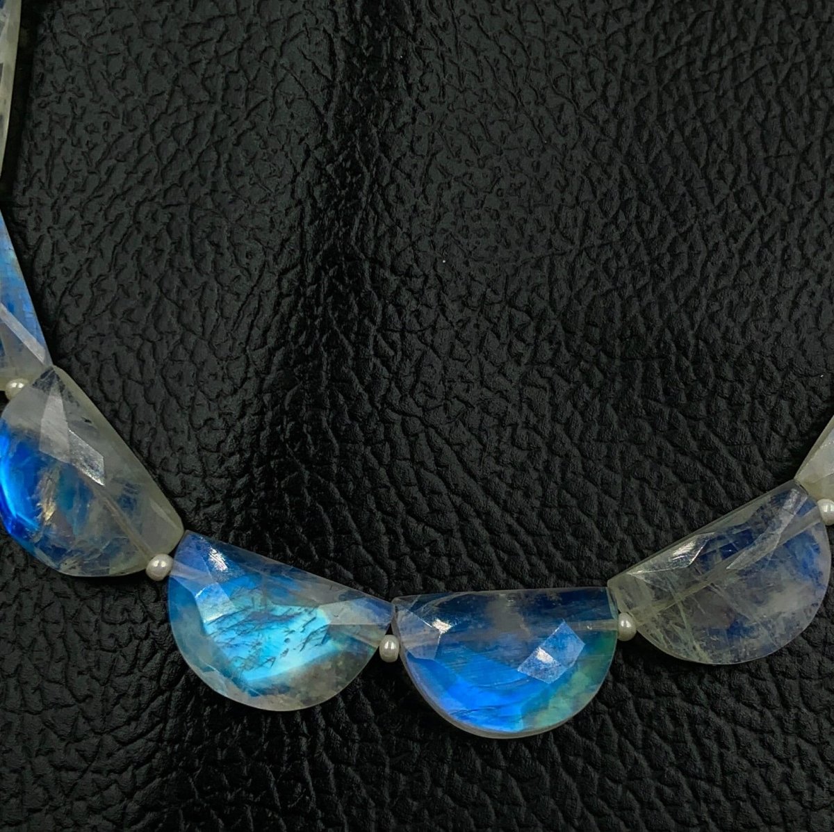 Natural Rainbow Moonstone Faceted Side Drill Briolette Beads - BeadsBoatInc