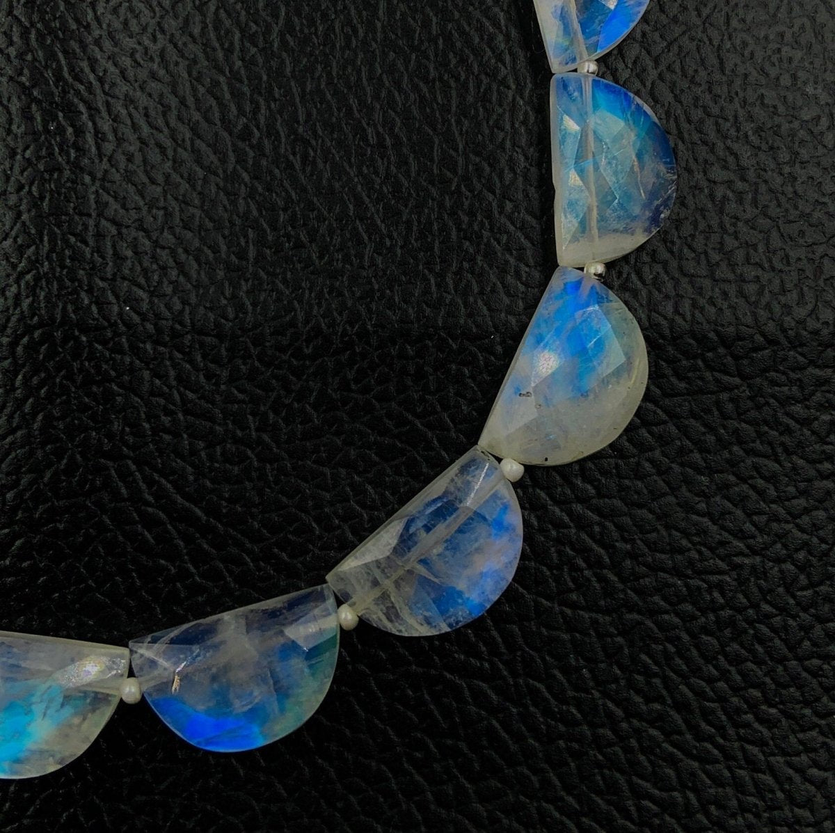Natural Rainbow Moonstone Faceted Side Drill Briolette Beads - BeadsBoatInc