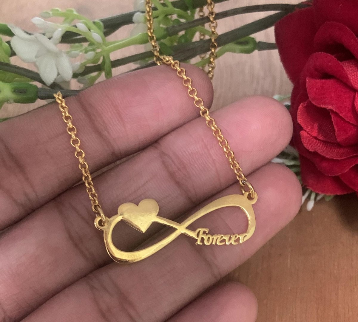 Personalized Infinity Heart Necklace - 925 Sterling Silver - BeadsBoatInc