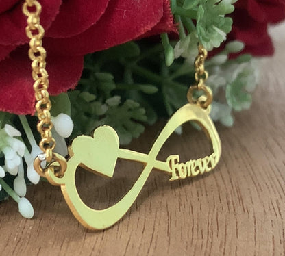 Personalized Infinity Heart Necklace - 925 Sterling Silver - BeadsBoatInc