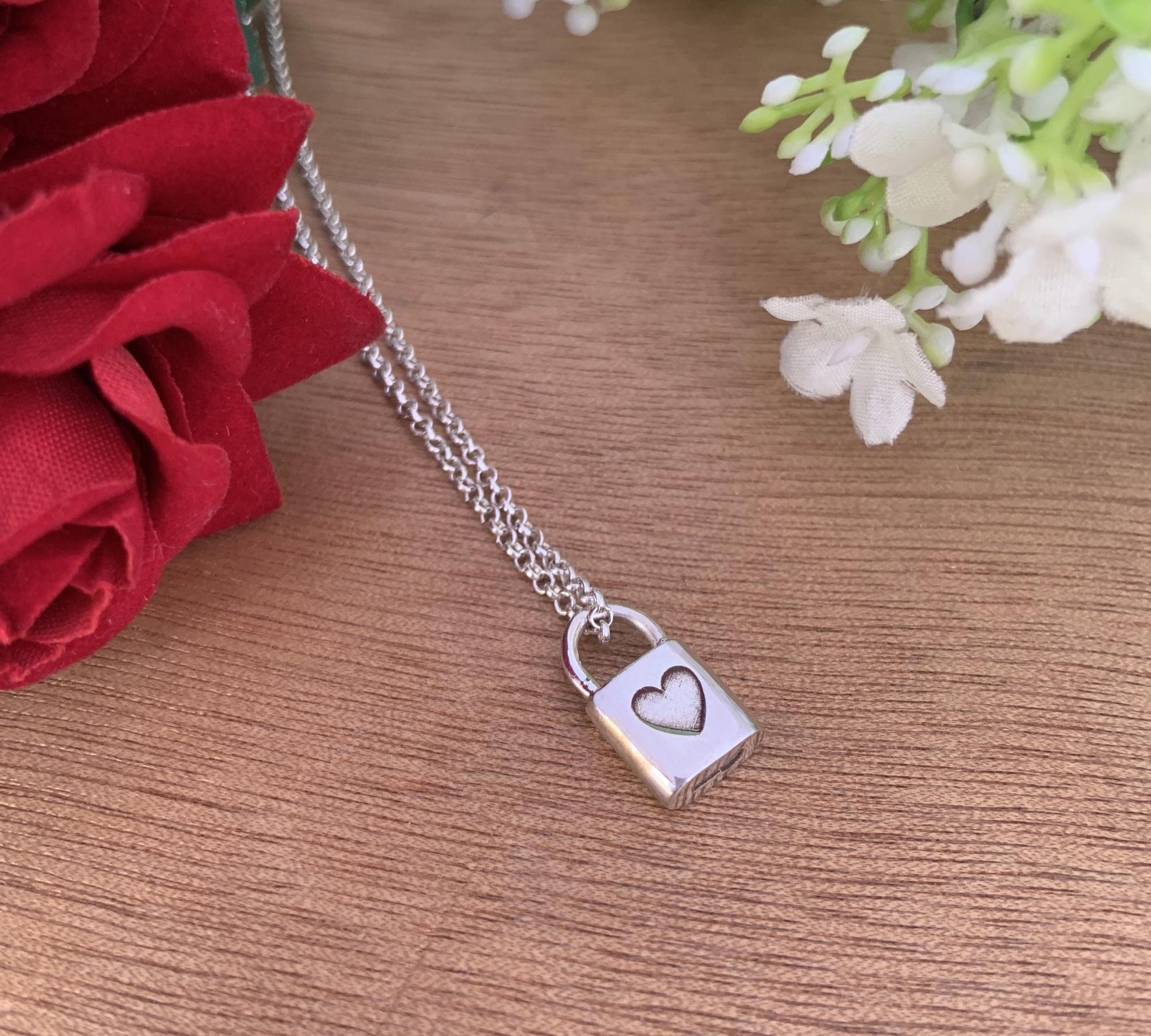 Personalized Love Lock Necklace – Dainty Initial Silver or Gold Gift for Her - BeadsBoatInc