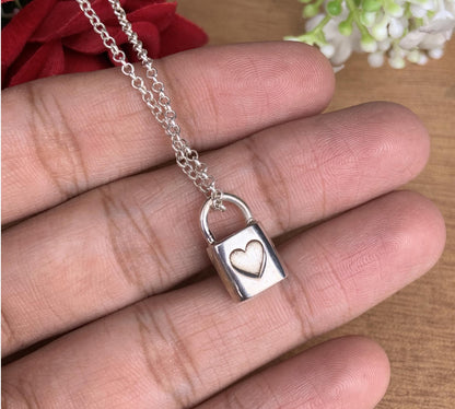 Personalized Love Lock Necklace – Initial Silver or Gold Necklace - BeadsBoatInc