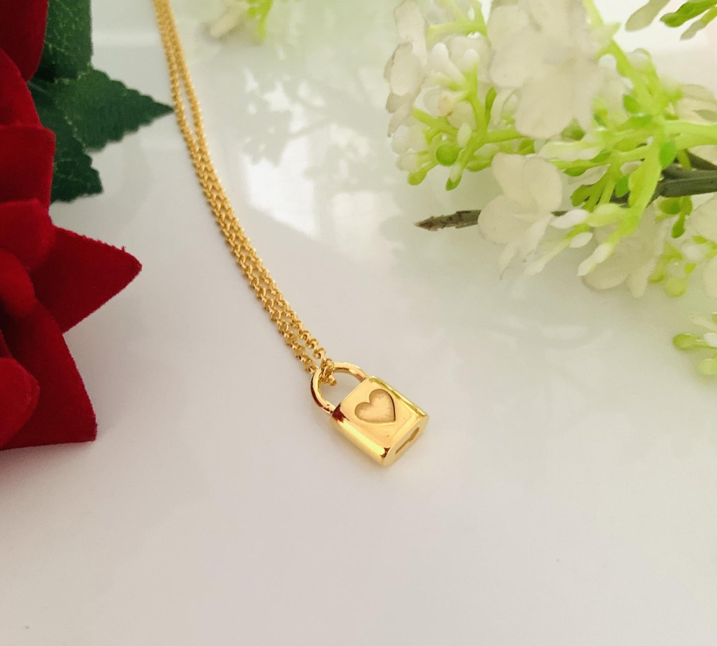 Personalized Love Lock Necklace – Initial Silver or Gold Necklace - BeadsBoatInc