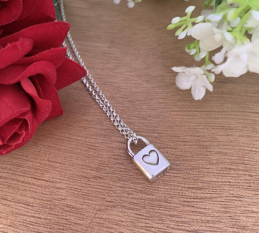 Personalized Love Lock Necklace – Initial Silver or Gold Necklace - BeadsBoatInc