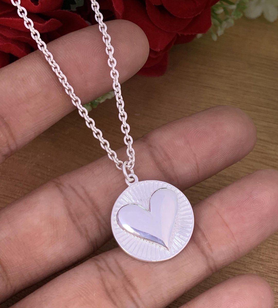 Personalized Name Necklace with Heart Pendant – Silver & Gold Jewelry Gift for Her - BeadsBoatInc