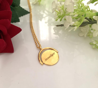 Personalized Spinning Initial Necklace – Dainty Custom Silver Jewelry - BeadsBoatInc