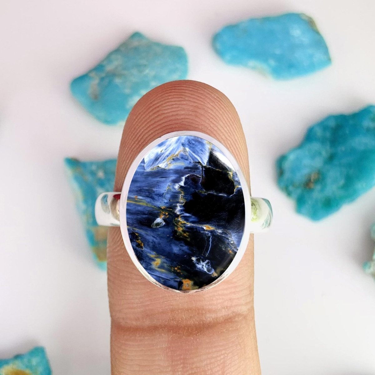 Pietersite Solitaire Ring | 925 Sterling Silver Birthstone Ring - BeadsBoatInc