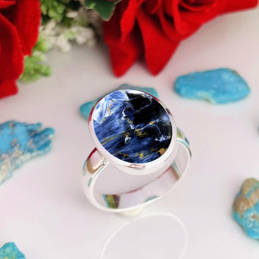 Pietersite Solitaire Ring | 925 Sterling Silver Birthstone Ring - BeadsBoatInc