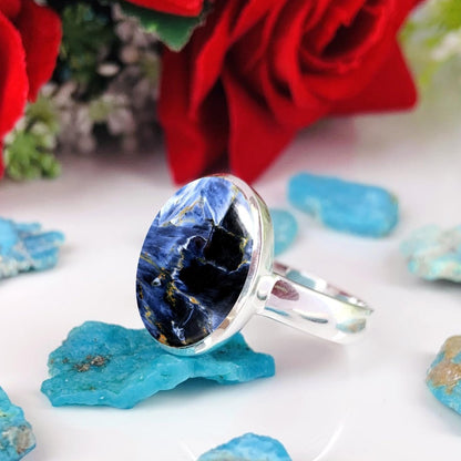 Pietersite Solitaire Ring | 925 Sterling Silver Birthstone Ring - BeadsBoatInc
