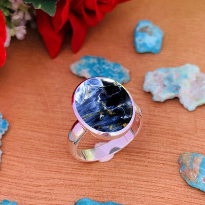 Pietersite Solitaire Ring | 925 Sterling Silver Birthstone Ring - BeadsBoatInc