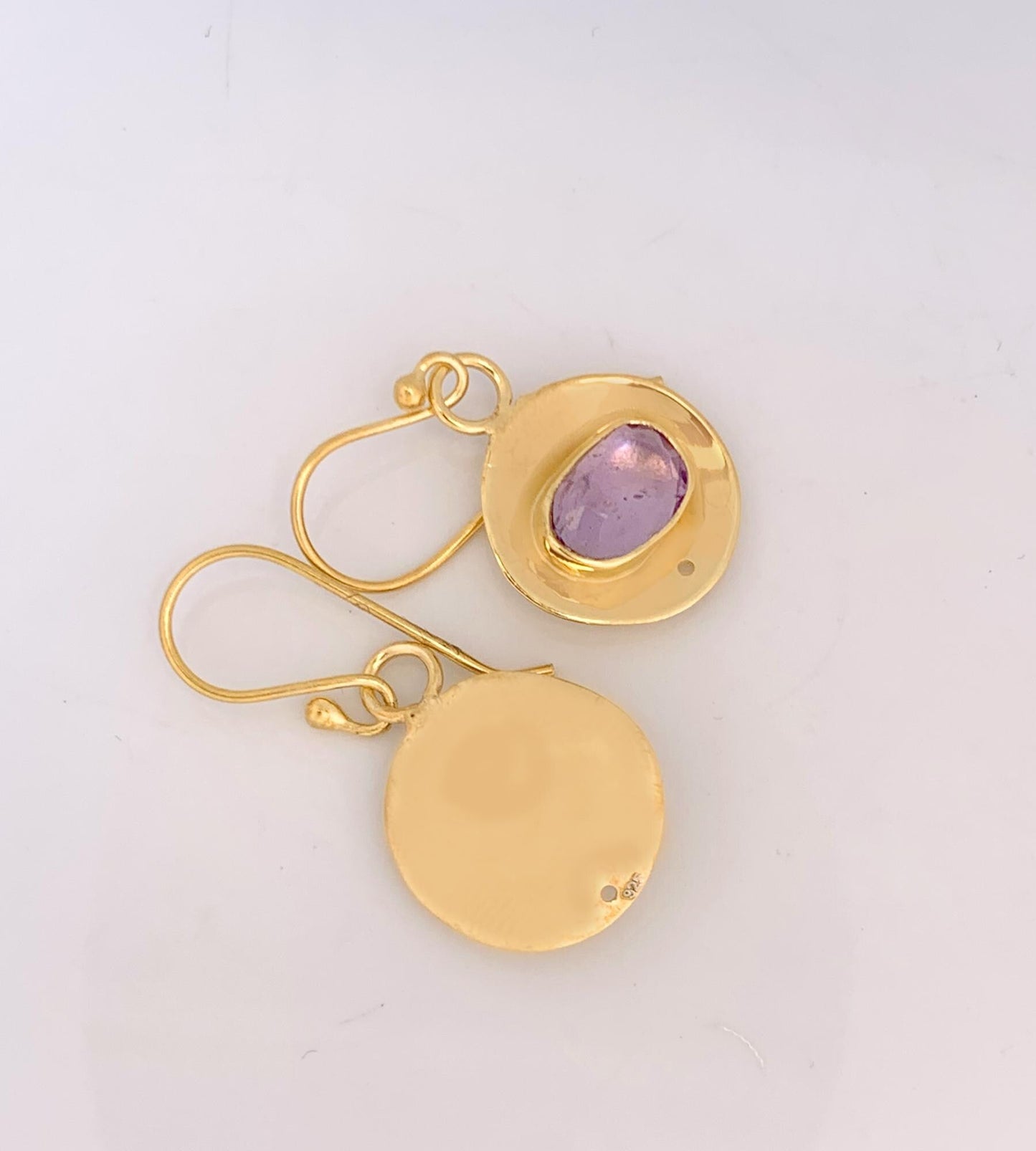 Purple Amethyst Drop & dangle earrings ~ Rosecut Jewelry ~ Silver and Vermeil Gold Jewelry ~ Birthstone Earrings ~ Gift For Her ~ E - 0049 - BeadsBoatInc