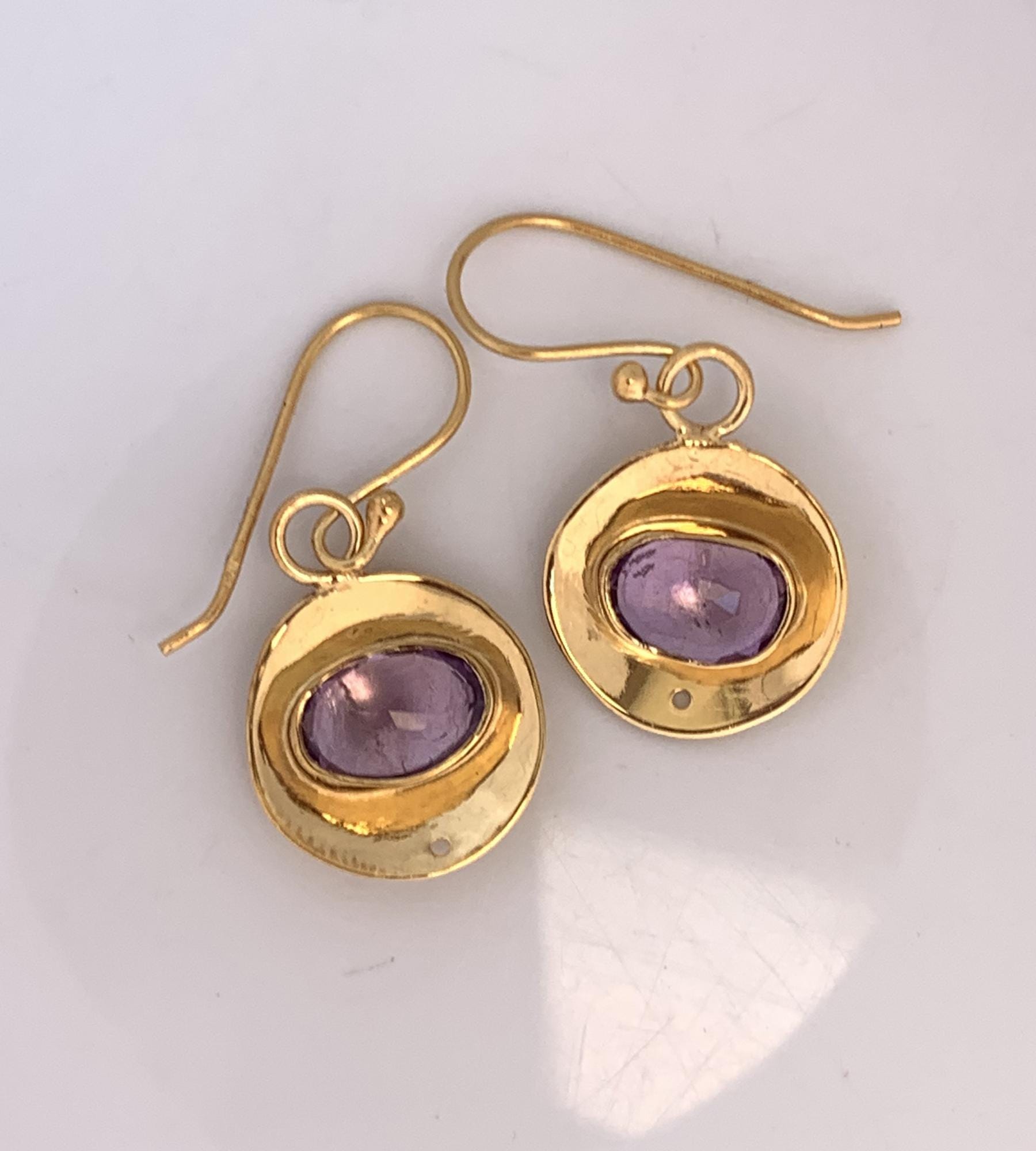 Purple Amethyst Drop & dangle earrings ~ Rosecut Jewelry ~ Silver and Vermeil Gold Jewelry ~ Birthstone Earrings ~ Gift For Her ~ E - 0049 - BeadsBoatInc