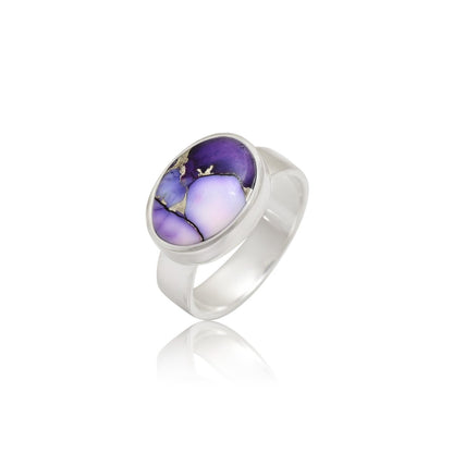 Purple Mojave Turquoise 925 Sterling Silver Ring - BeadsBoatInc