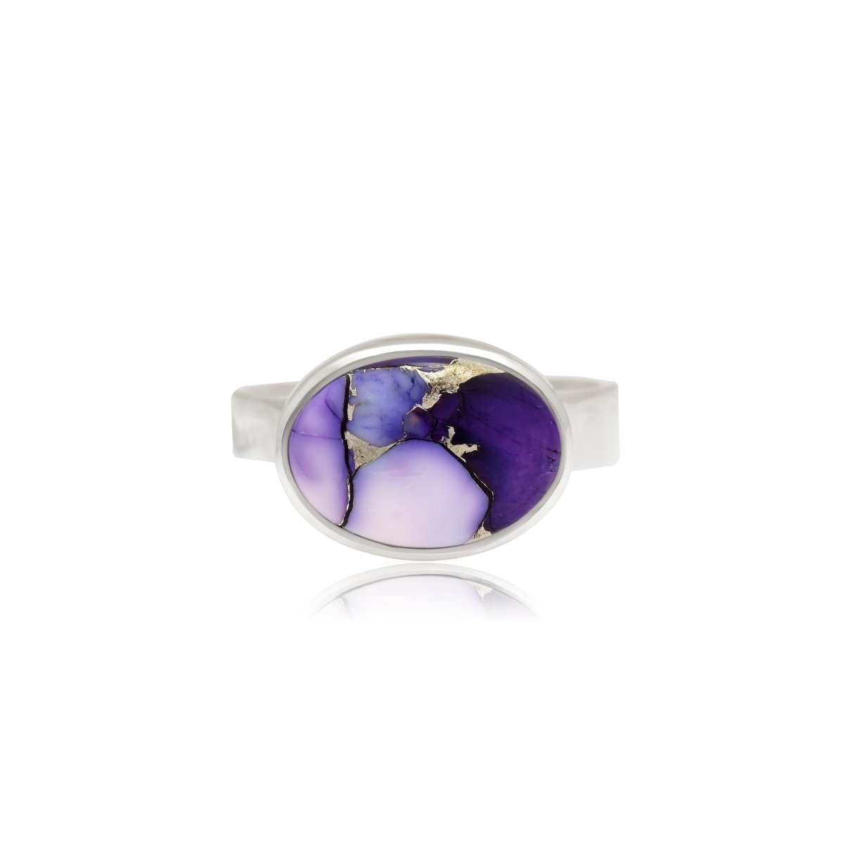 Purple Mojave Turquoise 925 Sterling Silver Ring - BeadsBoatInc