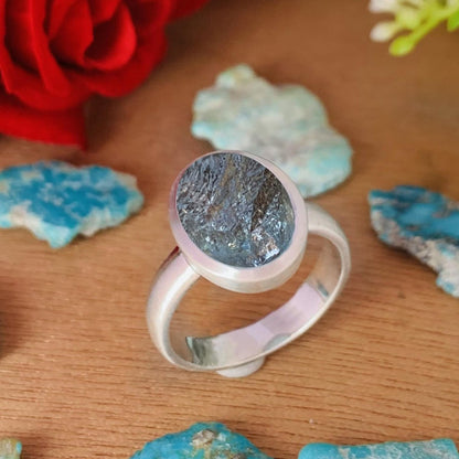 Raw Moss Aquamarine Solitaire Ring | Matte Silver & Gold Vermeil | Birthstone Gift - BeadsBoatInc