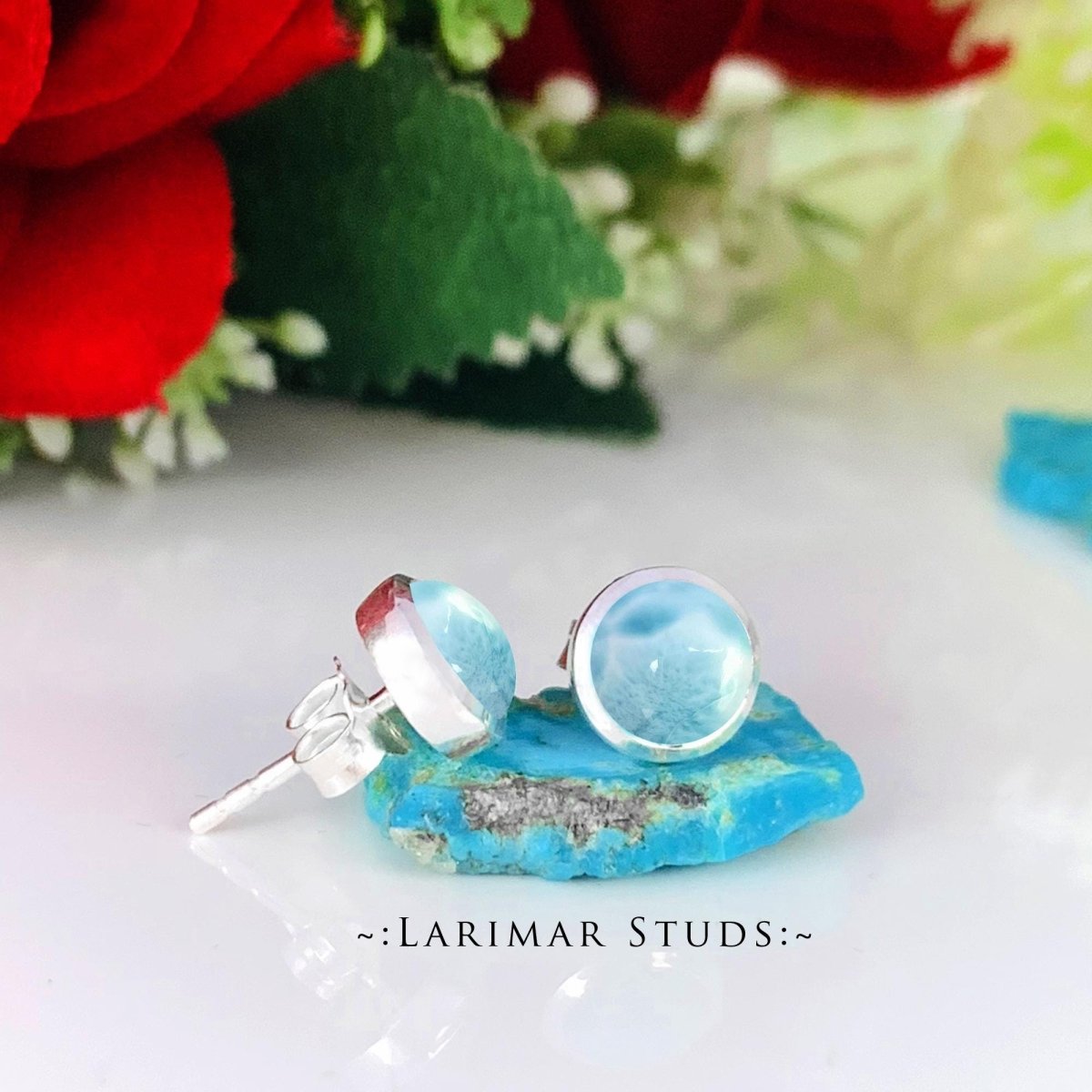 Sterling Silver Round Green Chrysoprase Stud Earrings - BeadsBoatInc