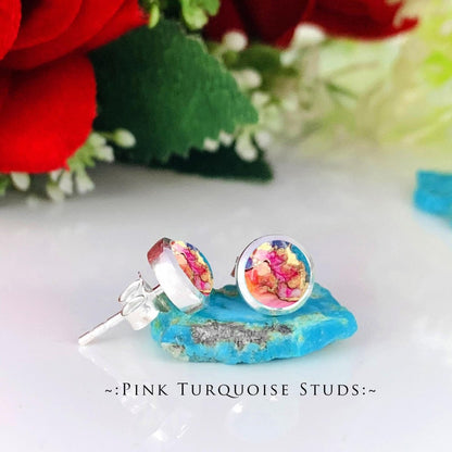 Sterling Silver Round Green Chrysoprase Stud Earrings - BeadsBoatInc
