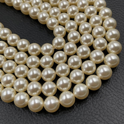 Swarovski Crystal Cream 001 620 Pearl Beads 5810 Round 6mm 8mm - BeadsBoatInc