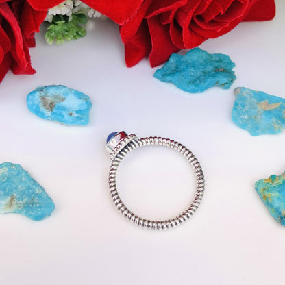 Tanzanite Stacking Ring in Sterling Silver - December Birthstone Gift - BeadsBoatInc