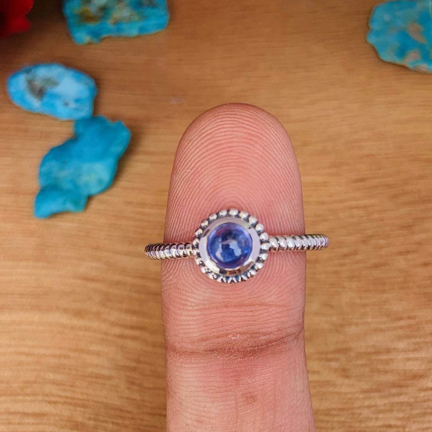 Tanzanite Stacking Ring in Sterling Silver - December Birthstone Gift - BeadsBoatInc